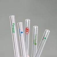 

Custom logo high borosilicate clear glass straw with cleaning brush pyrex drinking straw set