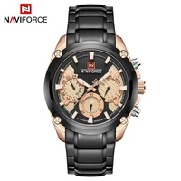 

Naviforce 9113 Brand Male Watch Luxury Stainless Steel Military Day Date 12/24 Hour Men Clock Waterproof Sports Men Quartz Watch