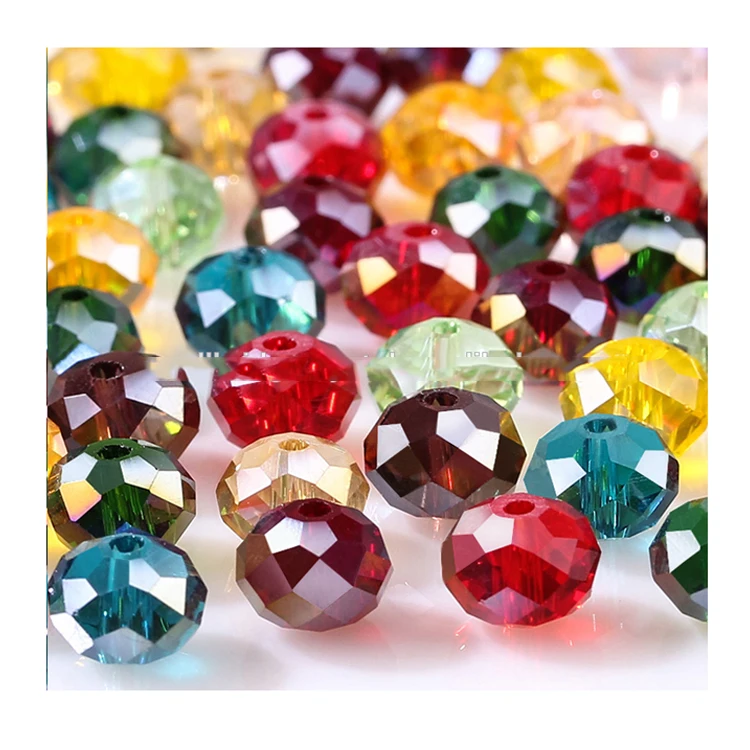 

6mm 8mm Glass Beads Jewelry Making Rondelle Crystal Beads Yiwu, Crystal, jet, red and so on