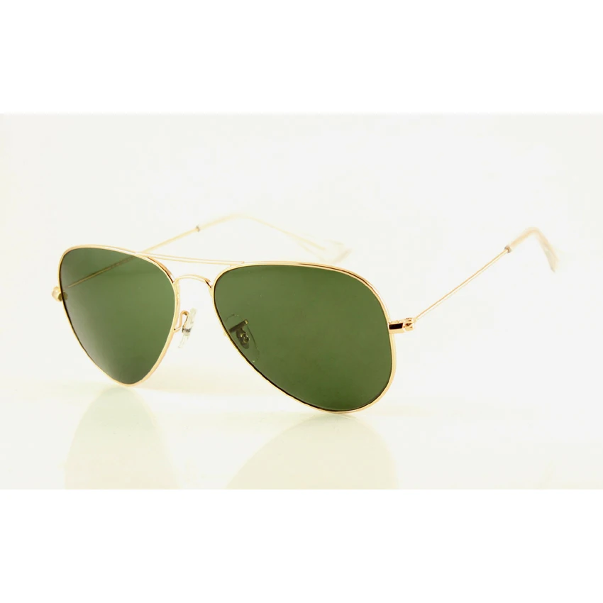 

Hot Sale Pilot Sunglasses Large Glasses Mens/Womens High Quality 3025 Sunglasses Gold L0205 Frames G15 Green Lens, N/a