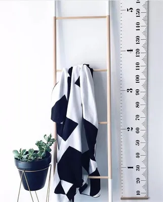Wood Frame Fabric Canvas Height Measurement Ruler from Baby to Adult Child Growth Chart Kids Growth Chart Height Ruler 