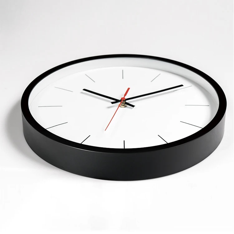 10 /12 Inch Round Custom Cheap Plastic Printed Simple Wall Clock For