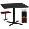30x30 Square Restaurant Table with Black