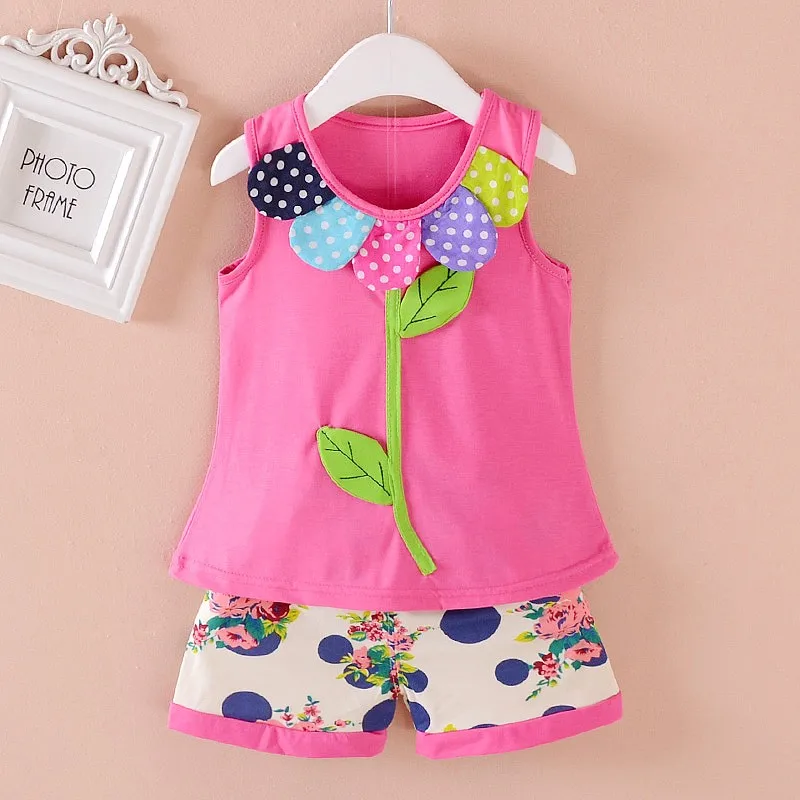 China Suppliers Newborn Baby Girl Summer Clothes Sets Wholesale