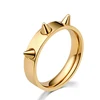 Stainless steel punk design women self defense ring