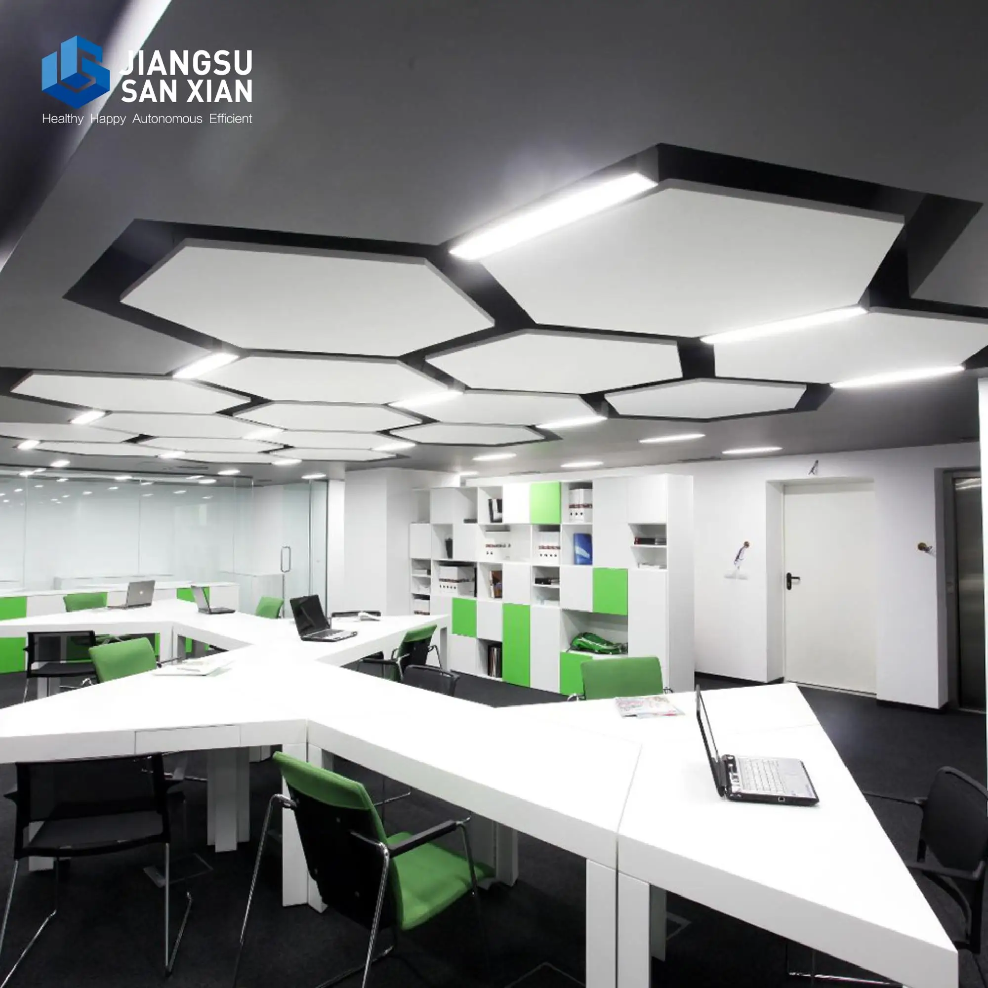 
Colored Suspended Acoustic Fiber Glass Wool false ceiling sheets 