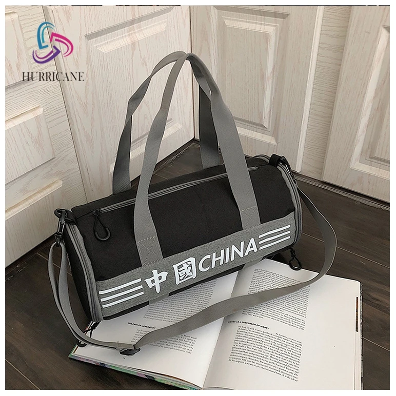 

Custom Logo Printed Polyester Gym Sport Duffel Bag With Shoes Compartment, Blue, pink, brown, black,customized color