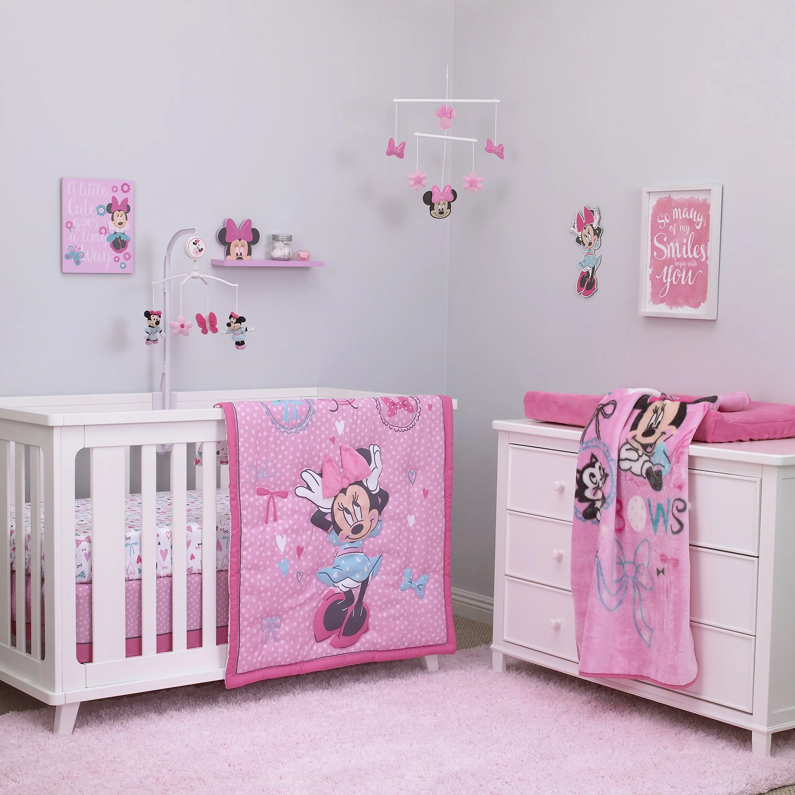 Buy Disney Minnie Mouse Nursery Minnie Poses Fleece Pink 59 60