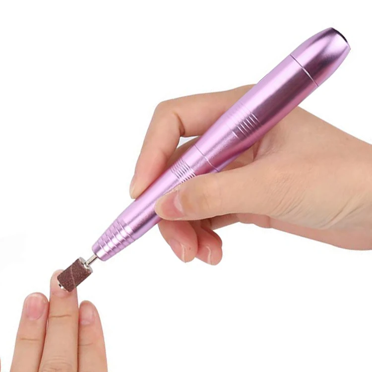 

Russia market Wholesale 6 Bits 1 Handpiece Grinder professional electric nail drill for Acrylic Gel Nails, Silver;rose red