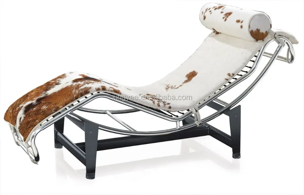 
Modern Lounge Furniture Italian Genuine Leather Pony Skin Chaise Lounge 