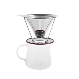 Image of Reusable Stainless Steel Pour Over Coffee Filter with Removable Cup Stand