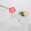 Elegant customized single one hole square acrylic flower box for forever red rose