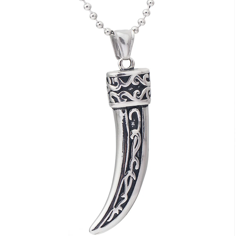 

316 stainless steel Ox horn pendant necklaces for men vintage jewelry party punk man personality necklace