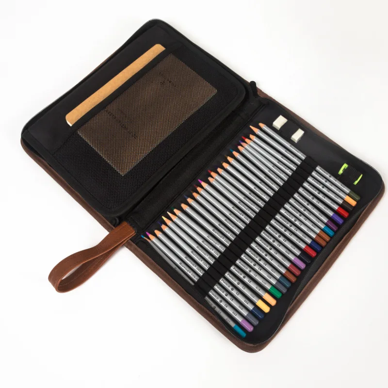 72 Colored Pencil Case Holder 3layer Artist Pencil Bag With Zipper For