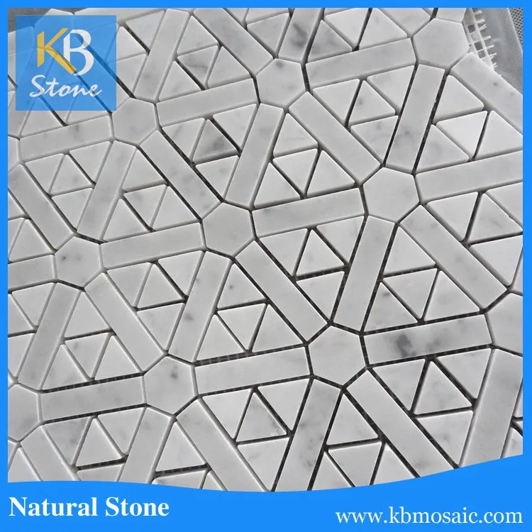 Hexagon shape marble mosaic natural stone 3d wall and floor tile