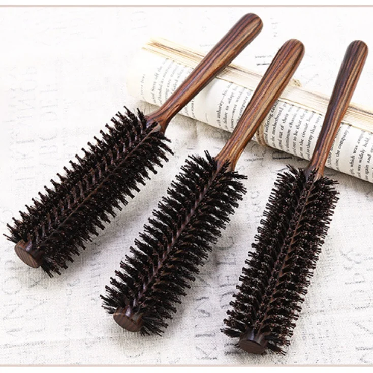 

Factory Price Premium Boar And Nylon Bristle Anti Static Scalp Massage Round Wood Brushes