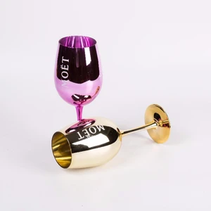 Moet&Chandon Red/Pink/Gold/Blue Glass Goblet Champagne Glass