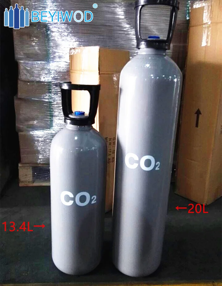 6.5kg 13kg 10l 20l Seamless Steel Small Co2 Gas Cylinder With Trolley