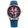 Fashion The United Kingdom Flag Watch Retro Quartz Canvas Strap Britain Style Wrist Watches For Unisex