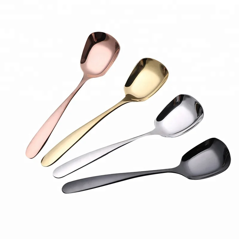 

High quality 18-8 metal serving spoon stainless steel table spoon, Silver/gold/rose gold/black/blue/purple