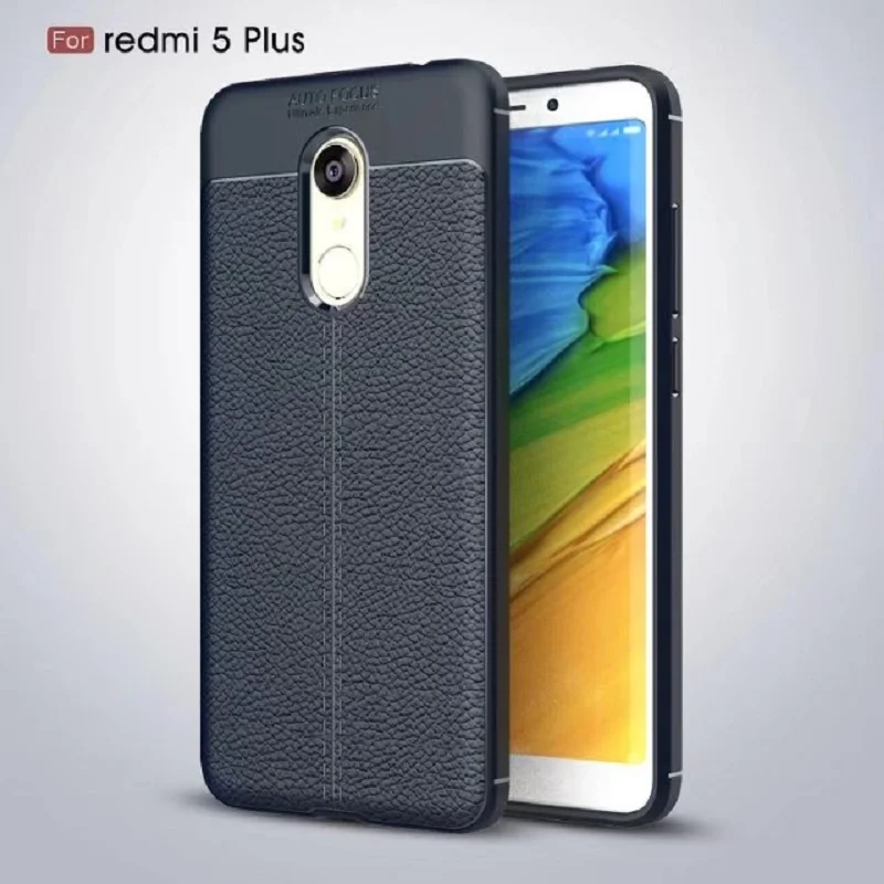 Hot Sell Litchi pattern Soft Tpu case for Xiaomi Redmi 5 Plus Cover
