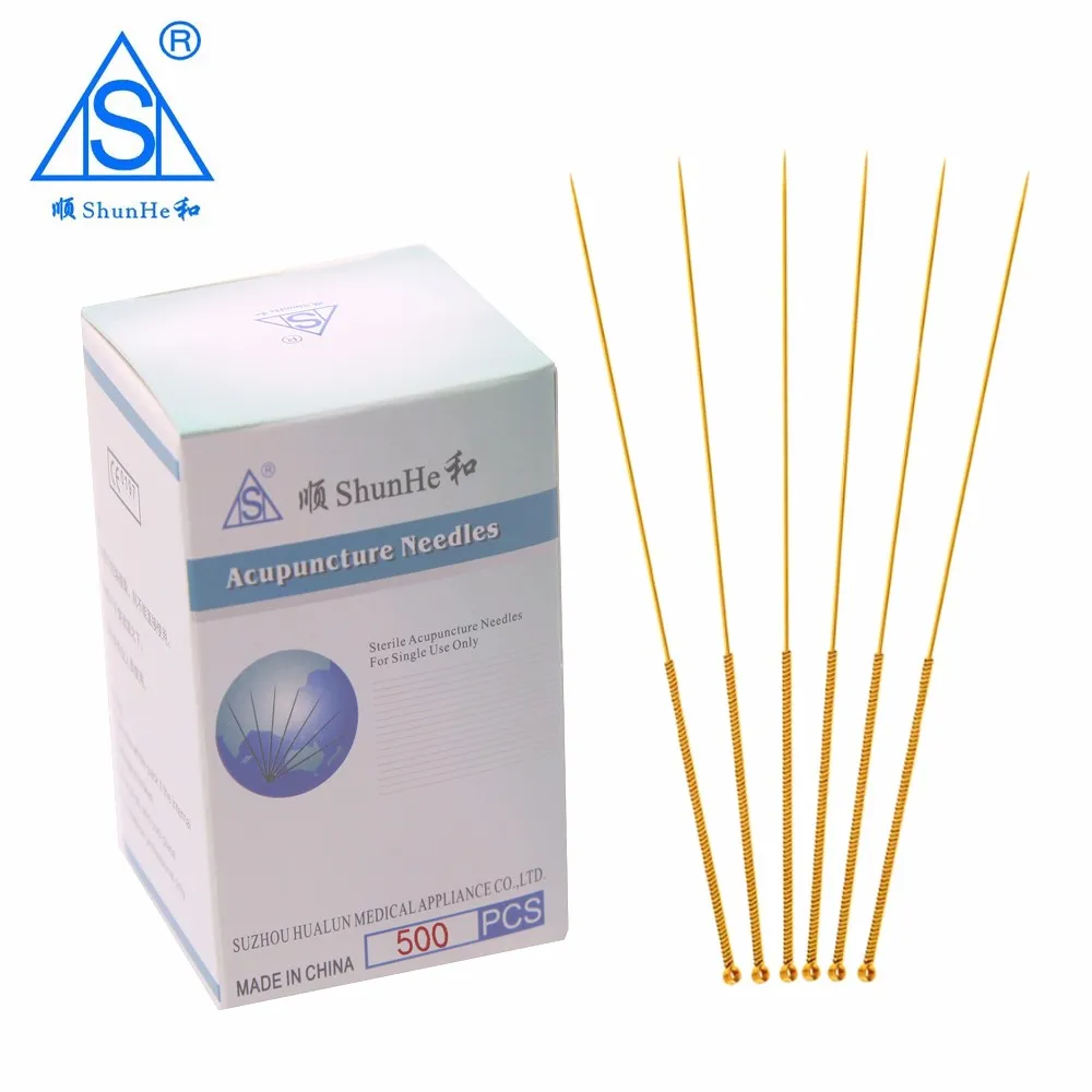 High Quality Gold Chinese Acupuncture Needle With Guide Tube For