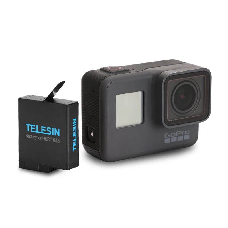 

Telesin Go Pro battery Hero6 camera 3.7v 1220mAh lithium battery for Go Pro Hero5/6, Black