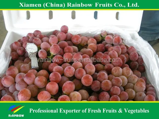 
Fresh fruit of Yunnan Red Globe Grape with good taste grapes peru Seedless grapes 