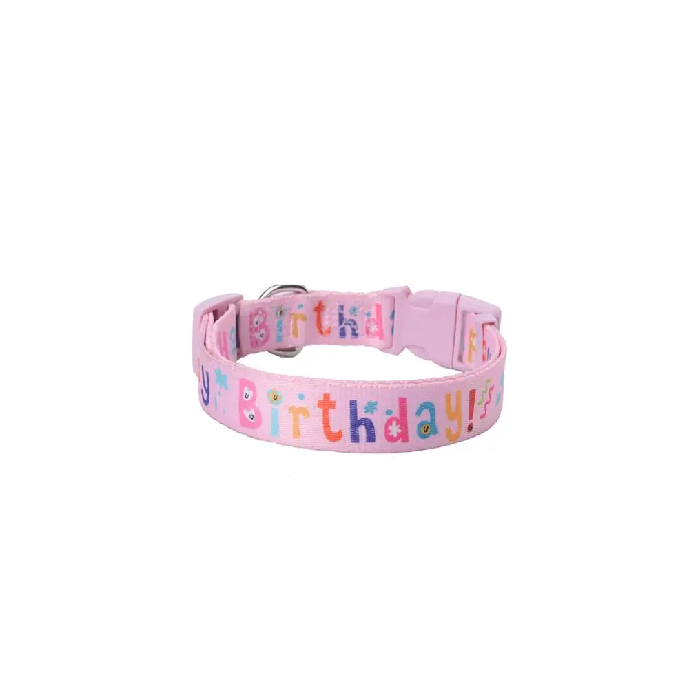 

Pink Birthday Pattern Pet Cat Collar For Breakaway Buckle Dog Collar, N/a