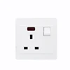 Uk power three wall flat plug sockets face plate british 13a 1 gang 3 pin switch socket with lamp