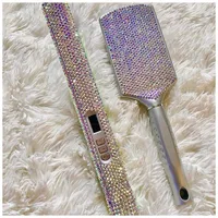 

crystal hair brush and hair straightener flat iron set