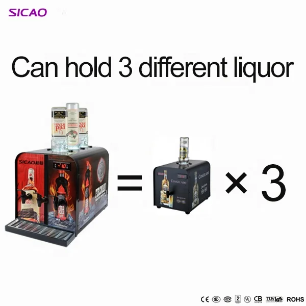 3 Bottles Liquor Chiller Drink Beer Electric Magic Shot Dispenser Cold Wine Vodka Ice Bar Tap