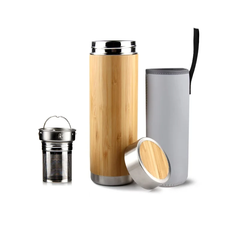 

Factory Direct High Quality Bamboo Thermos Flask Bottle, Bamboo color