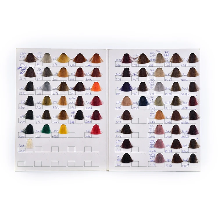 

Wholesale quality professional hair color chart book, Custom color