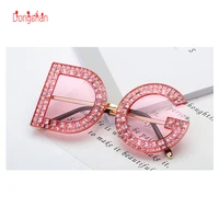 

New diamond Decoration DG Alphabet Oversize Sunglasses 2018