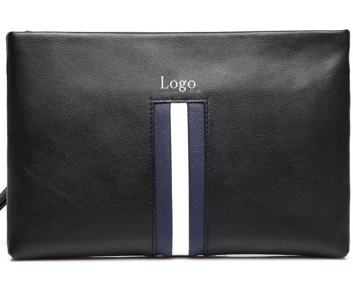 

Men business large capacity contrast color PU leather clutch bag, Custom