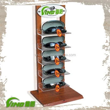 Nature Wooden Countertop Sunglasses Eyewear Holder Rack Display