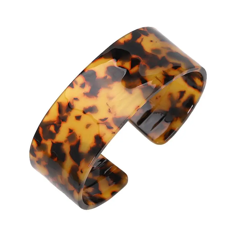 

2020 Hot Selling Women Acrylic Bangle Acetate Cuff Bangle Tortoiseshell Bangle Bracelet, Can choose the color from our acrylic color card