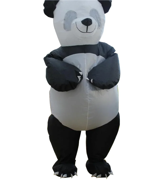廉价工厂直销优质成人充气聚酯熊猫服装