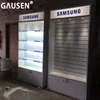 Accessories MDF cellphone Wall Display Cabinet / Mobile Display Shop Decoration cell Phone Shop design showcase
