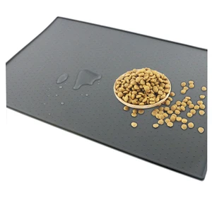 Image of Food Grade Silicone Bowl Mat, Non Slip Silicone Pet Feeding Mat for Dog and Cat