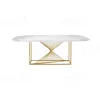 fashion design twisted stripes decorate the marble table top dining table