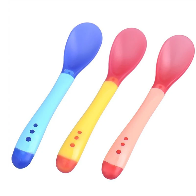

High quality Silicone Baby Feeding Spoon and Fork for Kids, Red;blue;yellow