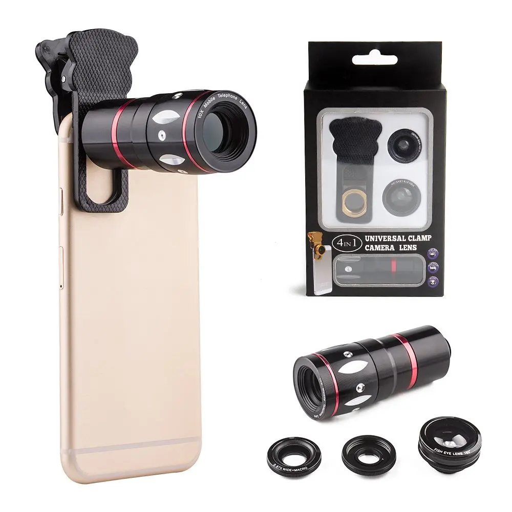 

10X HD External Cell Phone Camera Lens Kit, Black