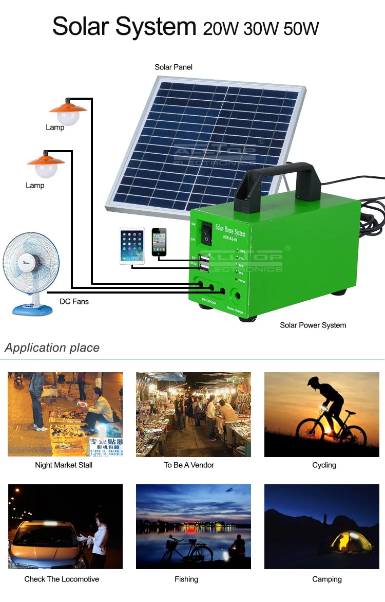 New product solar energy powered 20w 30w 50w solar system