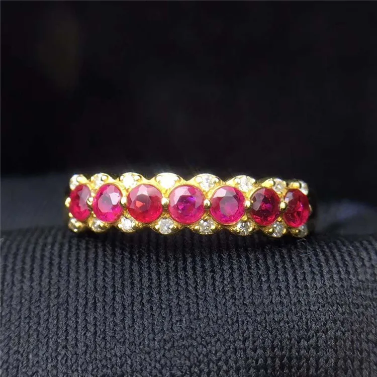 

18k gold South Africa real diamond Sri Lanka 0.55ct natural red ruby ring for female wedding engagement