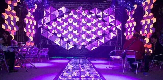 Patent CE Passed 3d honeycomb night club led disco stage lighting effect rgb led wall panel