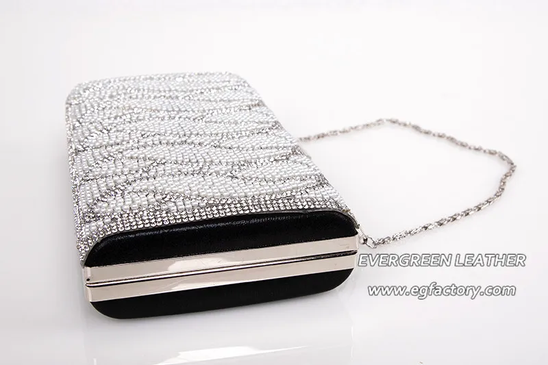 Fashion wedding ladies crystal pearl beaded box dinner purse evening party clutches bags EB971