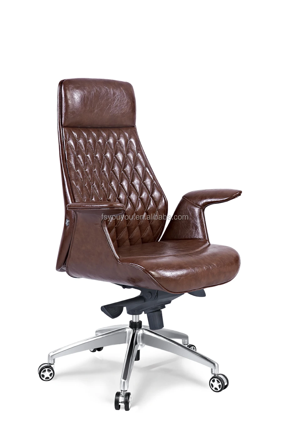 Black Leather With Mesh Office Chair Ergonomic Executive Upholstered
