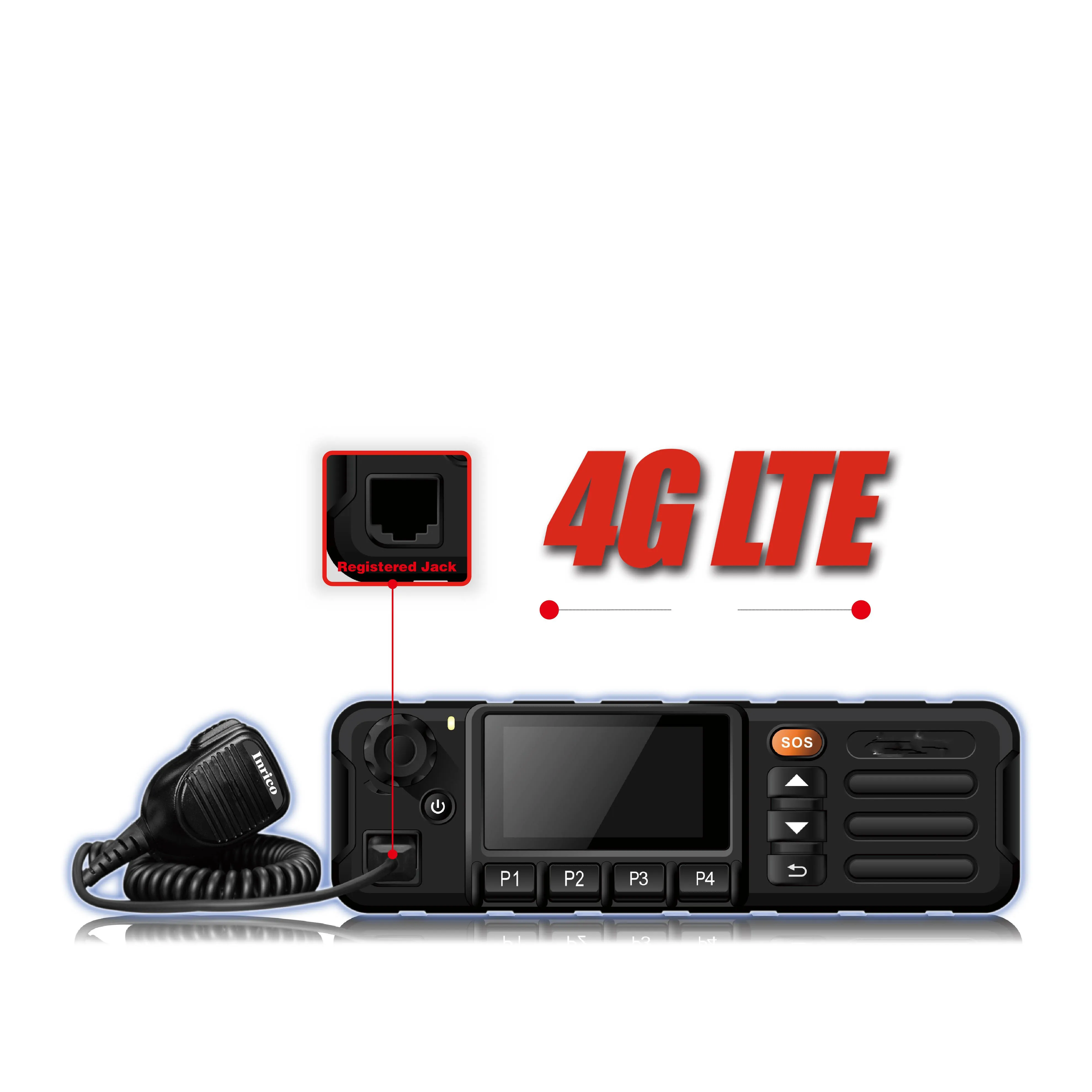 Hot Selling Network Sim Card 4G LTE Vehicle Mounted Mobile Walkie Talkie Car Radio Android POC Two Way Radio